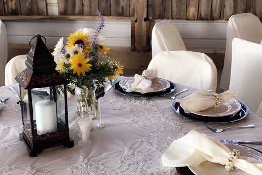 White table setup