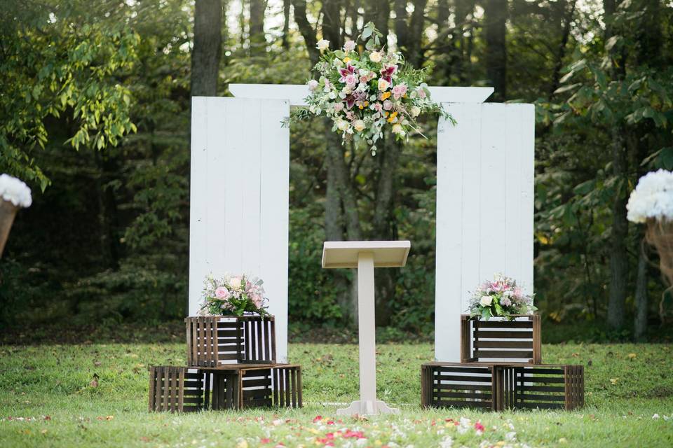 Outdoor wedding setup