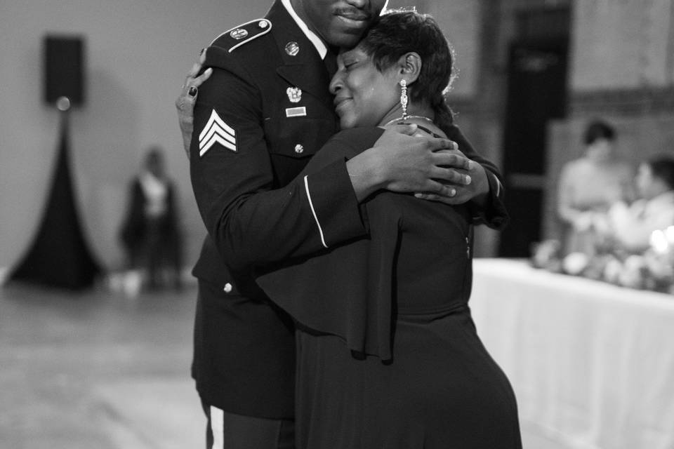 Mother and son dance