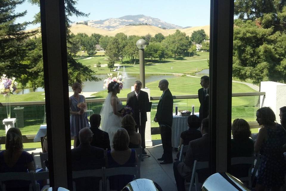 Ceremony overlooking scenic views