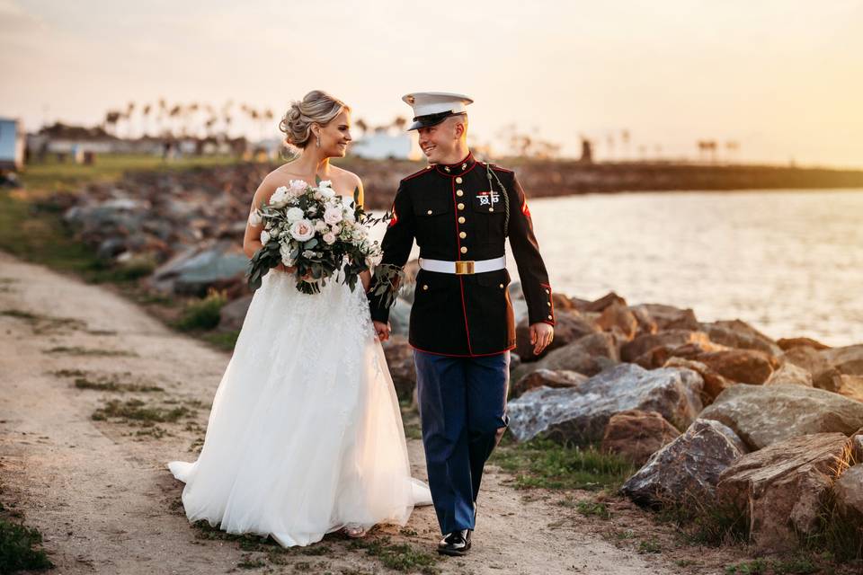 Mission Beach military wedding