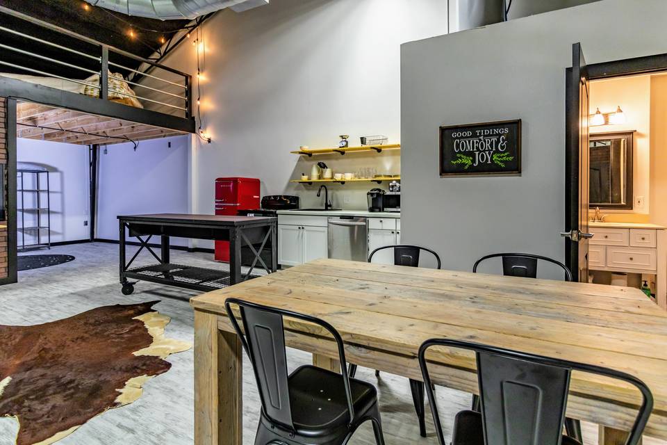 Kitchen and dining area