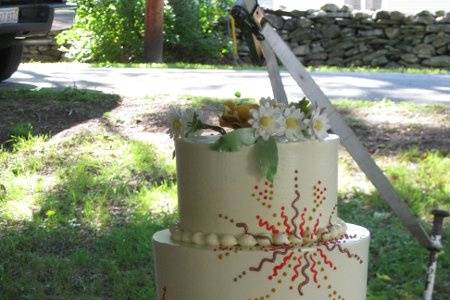 Fourth of July Cake with Almond buttecream