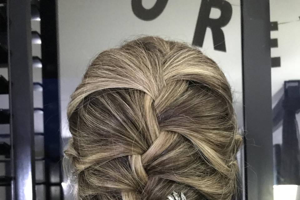 Braid to bun with bling