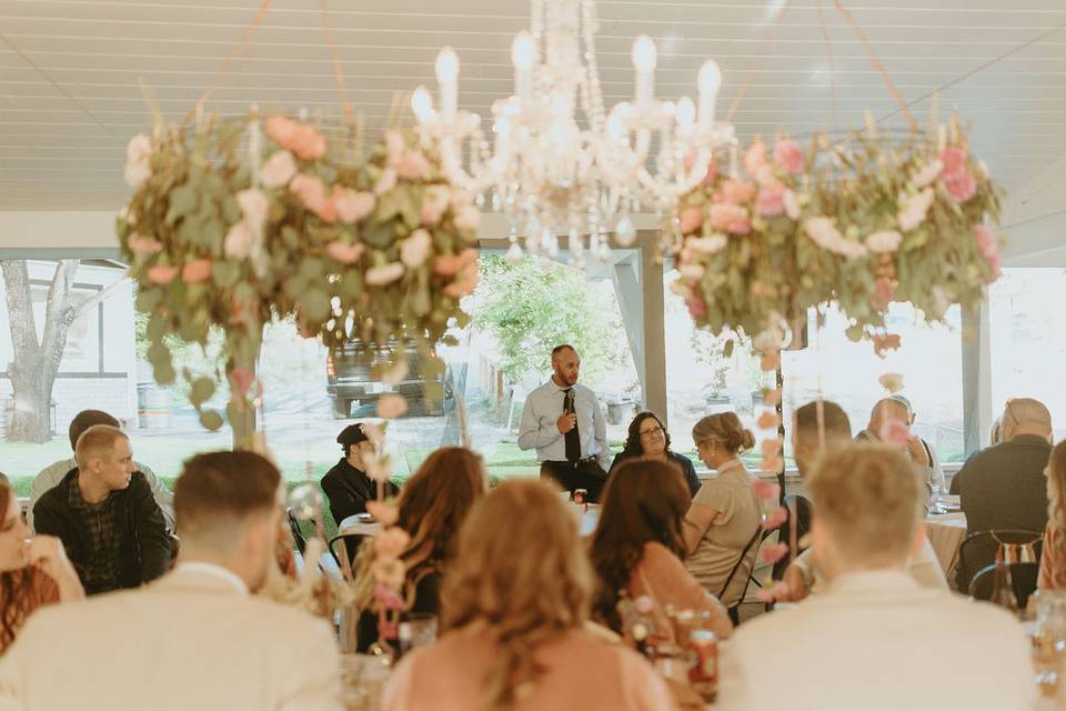 Floral chandeliers