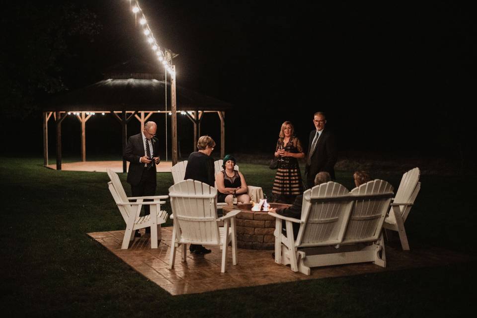Starlit skies and cozy firepit