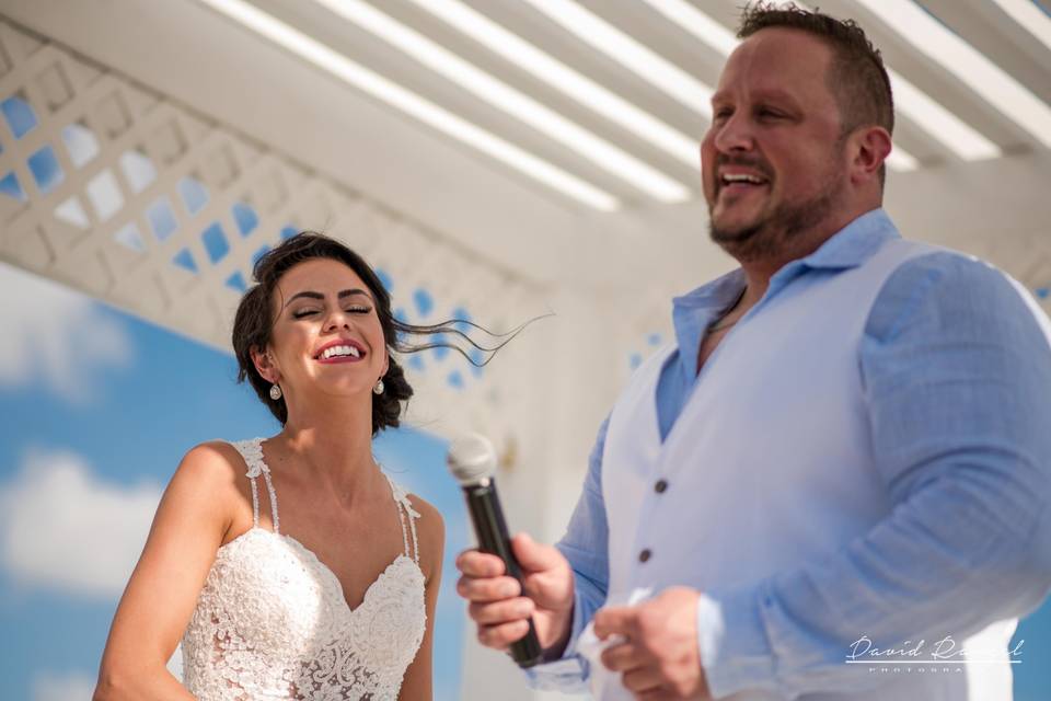 Bride walking on the aisle