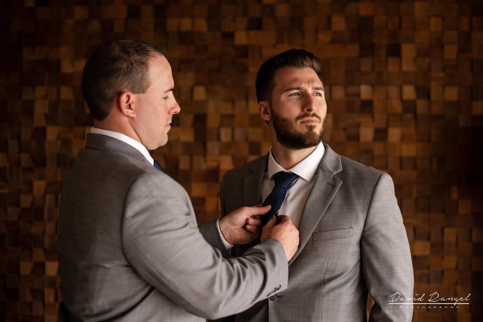 Groom Getting Ready