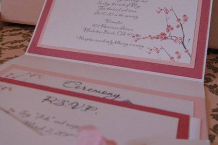 Cherry Blossom Wedding Invitations - sheek, feminine, classic and elegant.