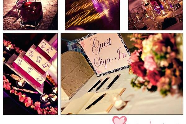 Custom designe Table Name Signs with Travel theme, luggage tag party favors, and passport styled programs