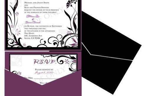 Damask Swirl Custom letter size Wedding Invitations.