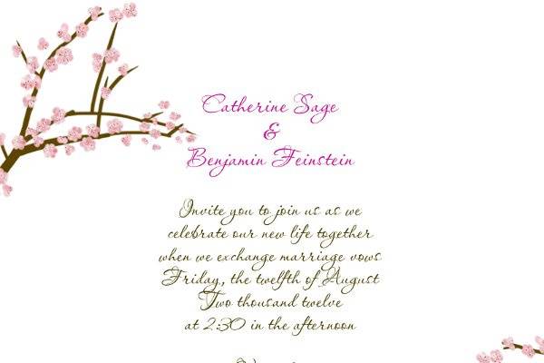 Cherry Blossom Wedding Invitation