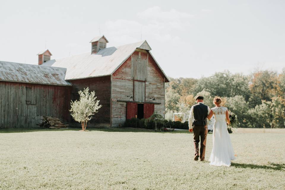 The bride and groom