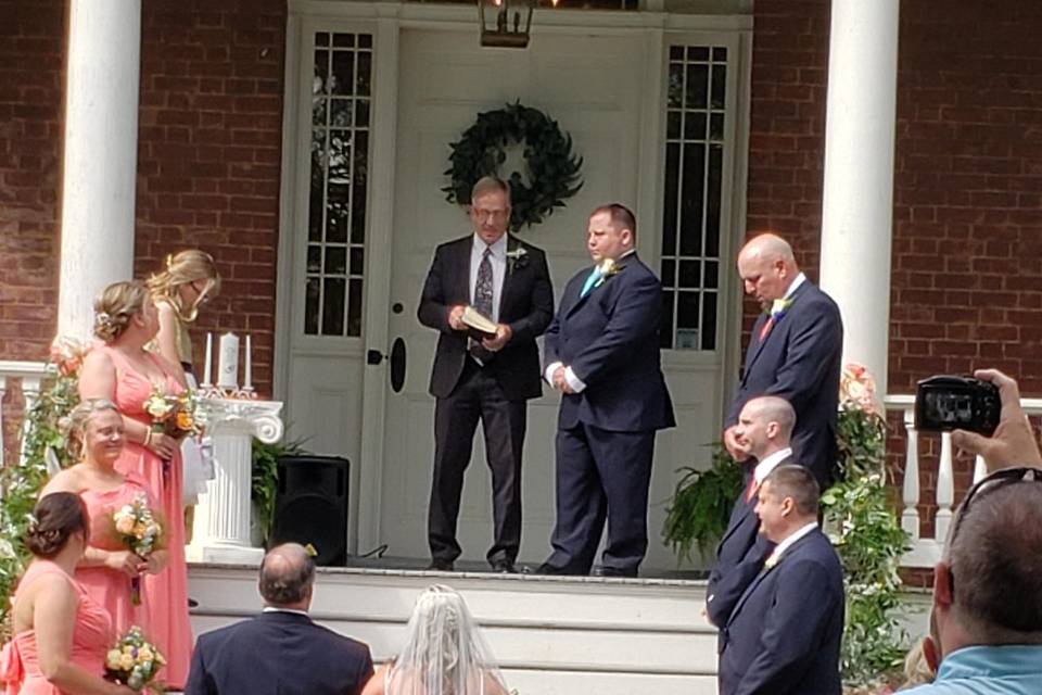 Wedding Ceremony on the Porch