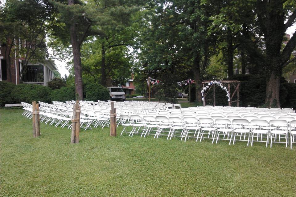 Set up for outdoor ceremony