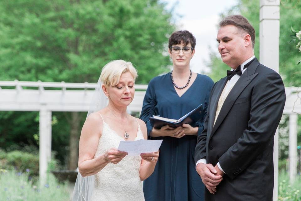 Reading her vows