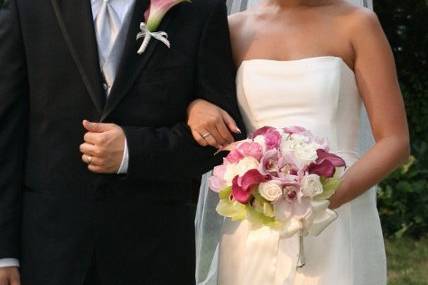 Bride and Groom in outdoor ceremony