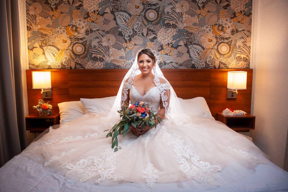 Lovely backlit bride