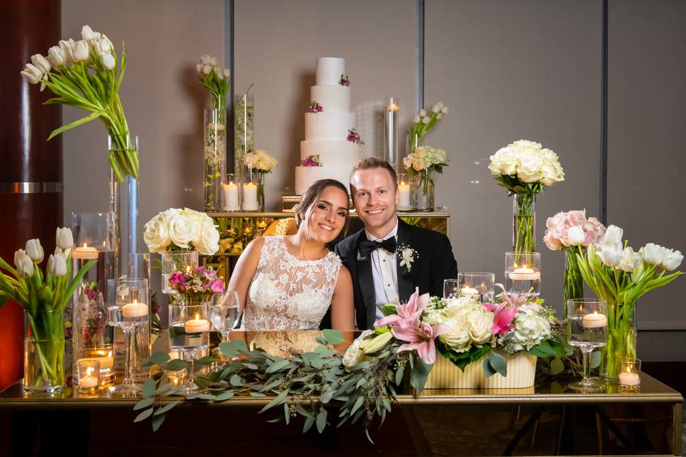 Couple at their table