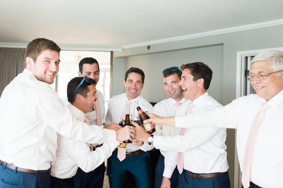 Guys have fun getting ready too! - Oahu Wedding Photographer