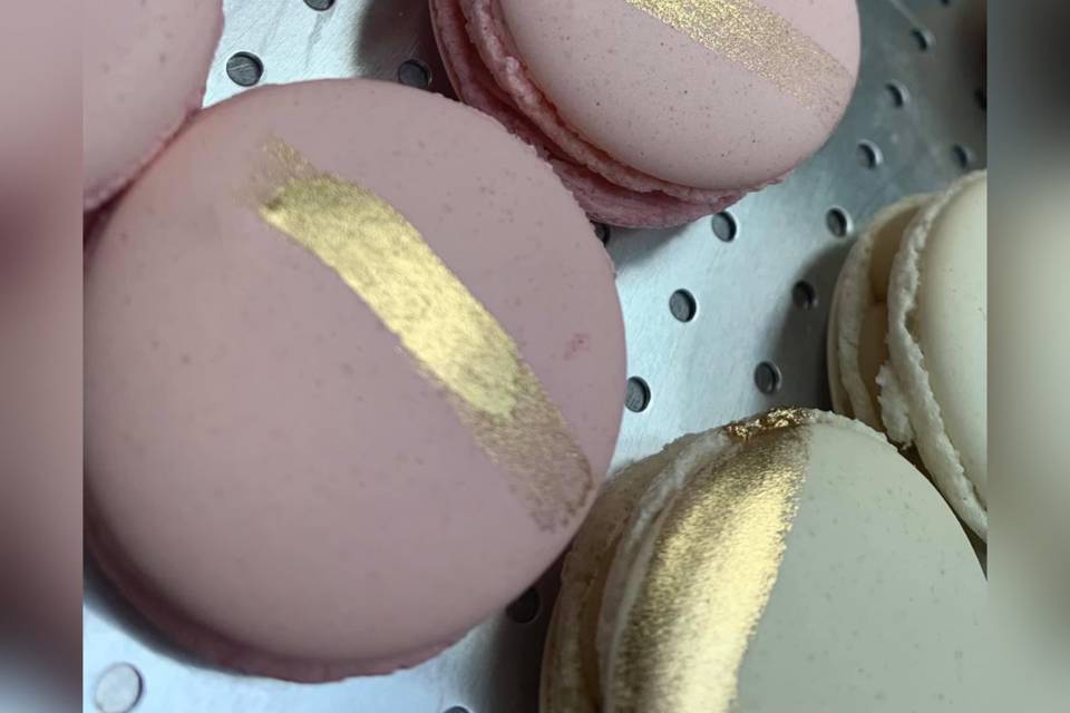 Macarons with edible gold