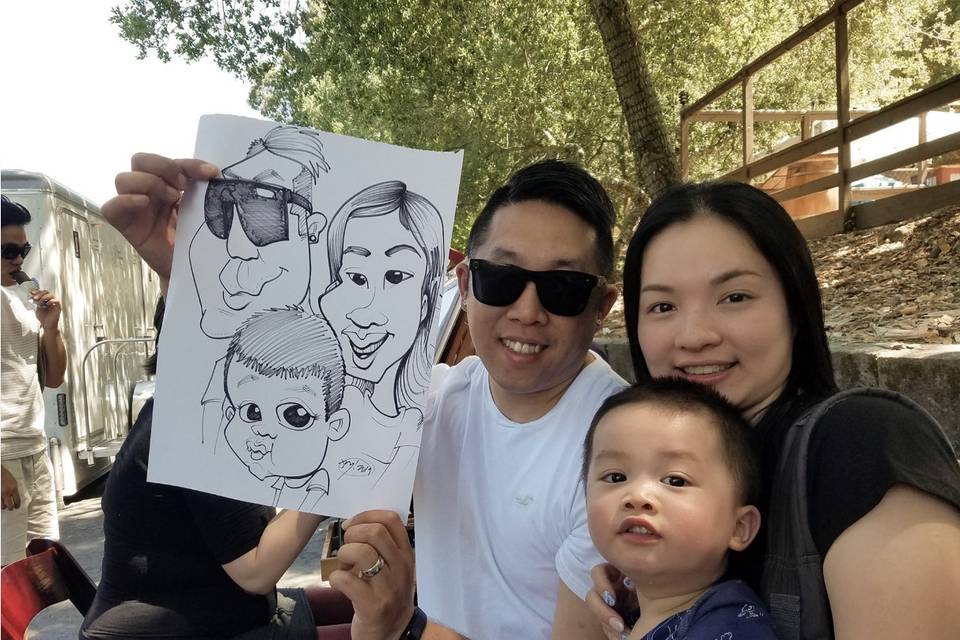 Live traditional caricature