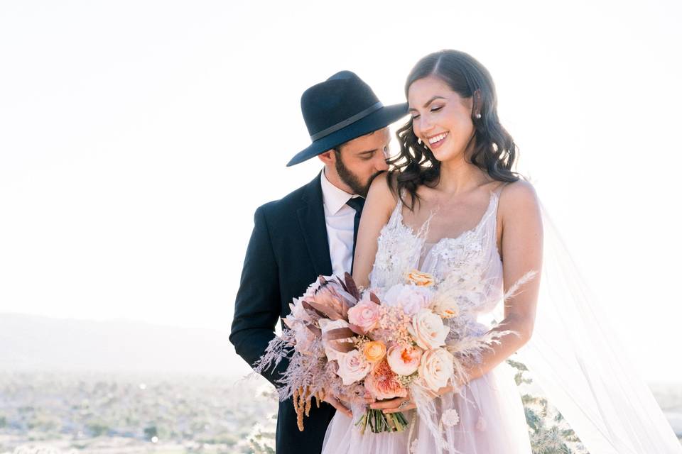 Gorgeous bride and groom in AZ