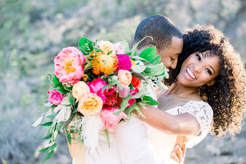 Bride and groom portrait