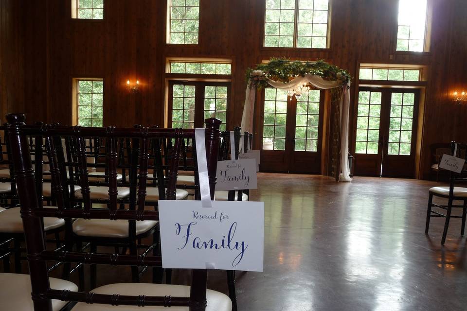 Ceremony chair decor