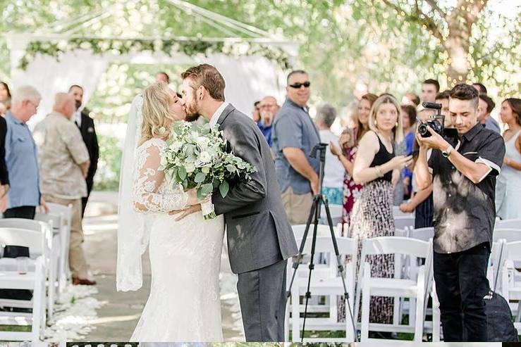 Sun-drenched outdoor ceremony