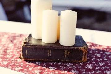 Candle and bible