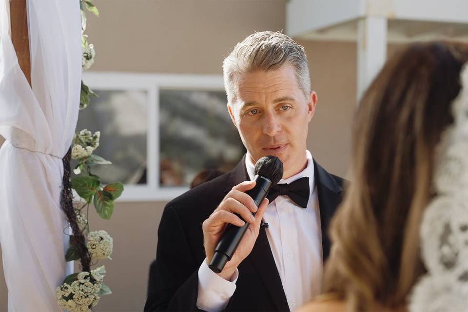 Groom reciting vows
