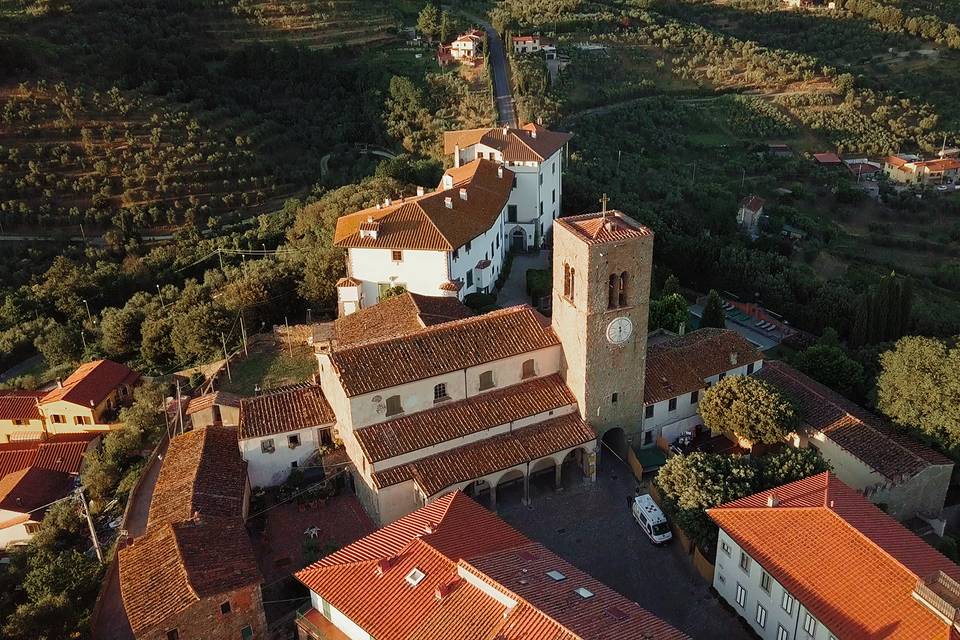 Aerial over Tuscany venue