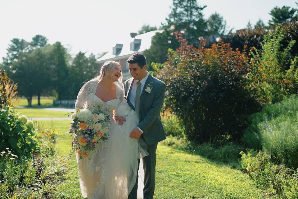 Jen & Jeremy in the garden