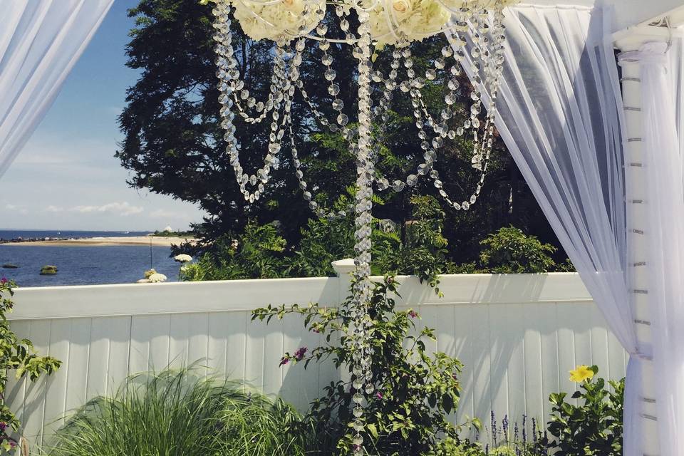 Have you seen this chandelier? Beautiful ceremony spot!