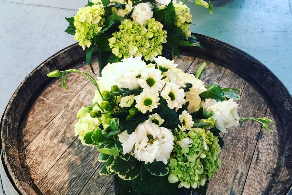 Beautiful flower arrangements from Jedediah Hawkins Inn Wedding Jamesport, NY. Classical String Duo performed for the ceremony.