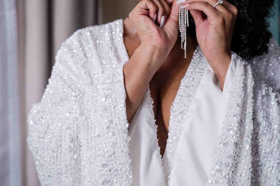 Bride gets ready for the day