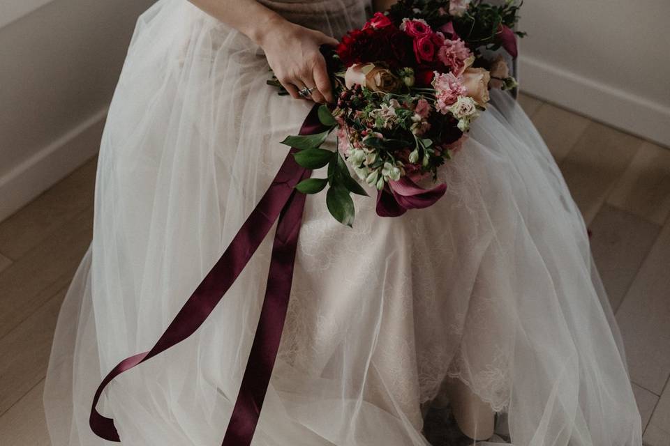 Bride with bouquet