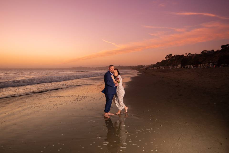 Sunset Vow Renewal at the beac