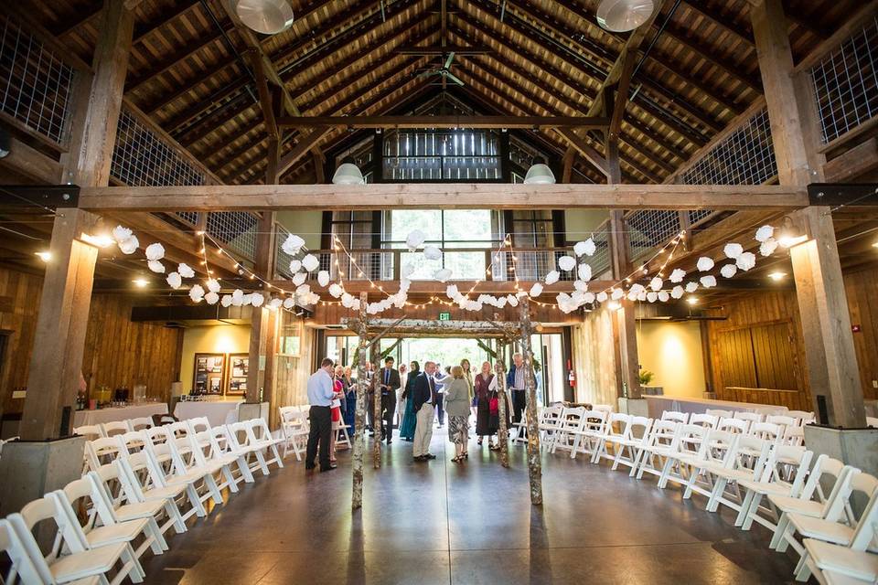 White padded chairs