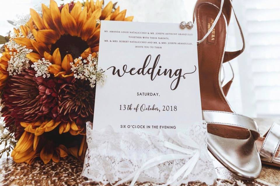 Custom designed wedding stationery