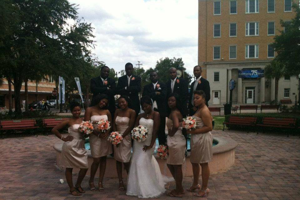 Bridesmaids and groomsmen