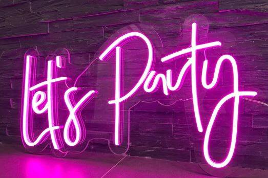 Pink party sign