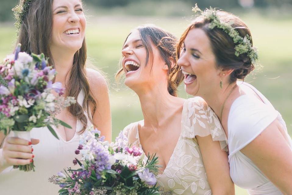 Sharing laughs at the wedding