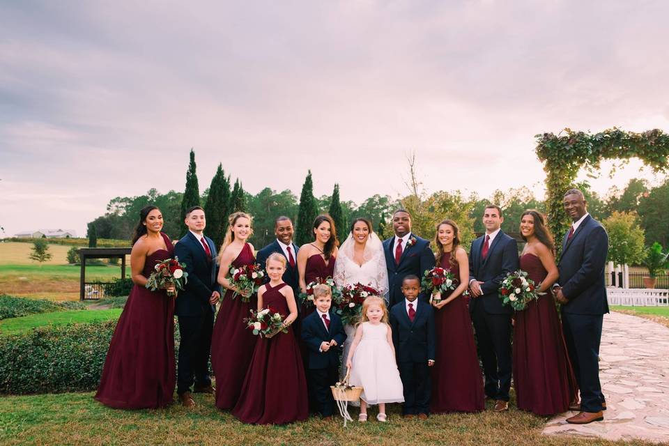 Newlyweds and their guests