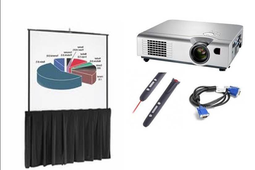Power Pint Presentation Packagaes include Projector, screen, rf presenter remote, all cables.  Free Delivery in certian areas of Virginia