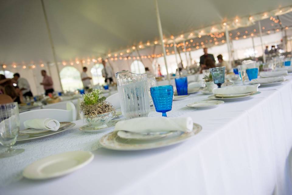 Blue antique glassware