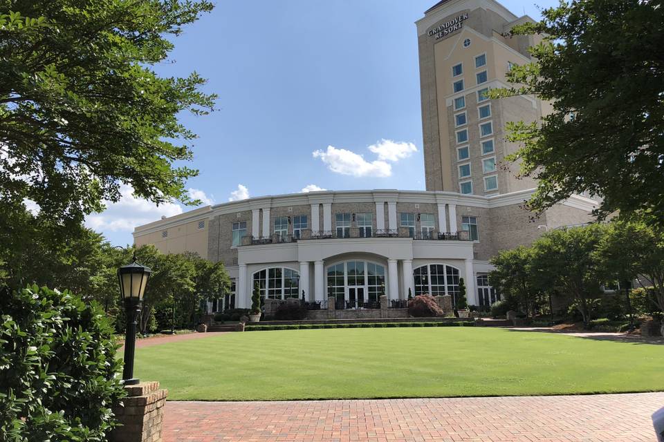 Lawn facing hotel