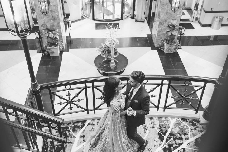 Bride & Groom - Staircase