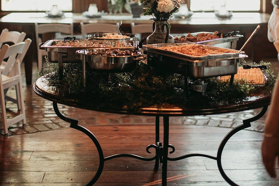 Food Table in Main Lodge